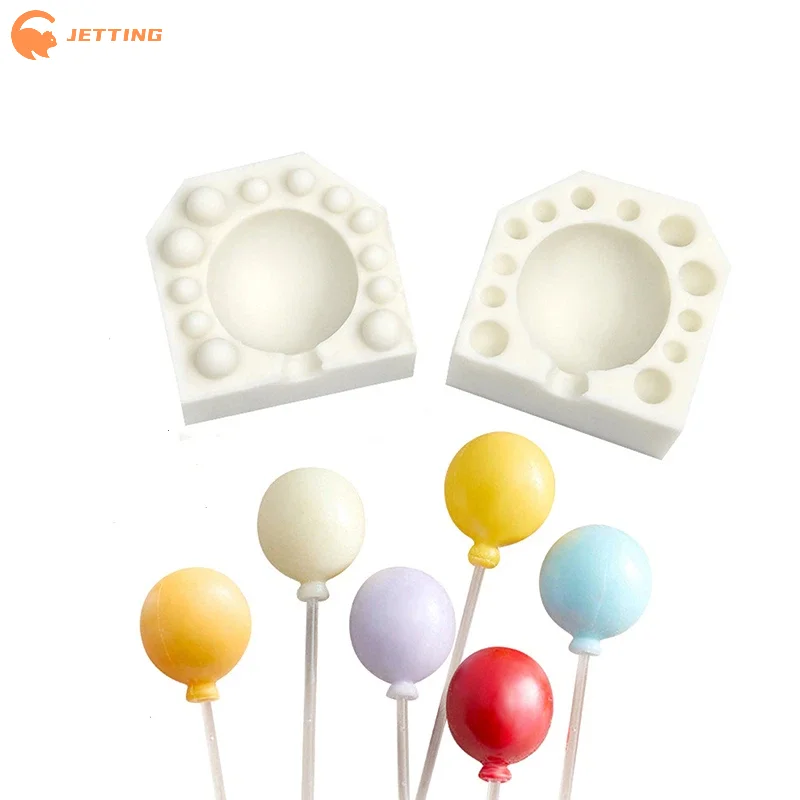 (New) 2Pcs/set Mini 3D Oval Balloon Silicone Mold Fondant Chocolate Mould DIY Gumpaste Clay Candle Molds
