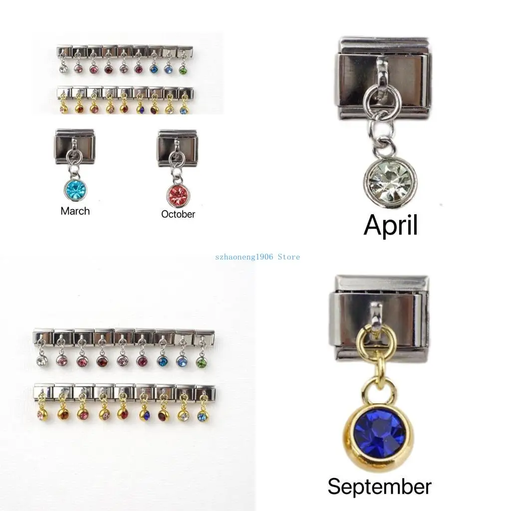 

85LF Set of 12 Bracelet Band Link Bracelet Strap Link Connector Stone Charm