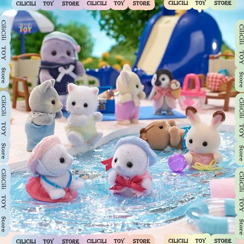 Sylvanian 가족 아기 인형, 도장 숲 가족, 귀여운 애니메이션 피규어, 아기 피규어, 미니어처 피규어 선물 장난감 