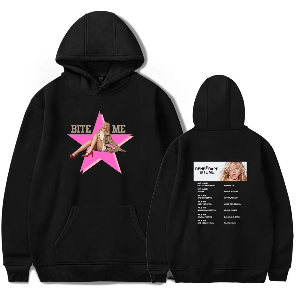 Reneé Rapp BITE ME tour Merch hoodie Unisex retro fashion long sleeved hooded sweatshirt sportswear