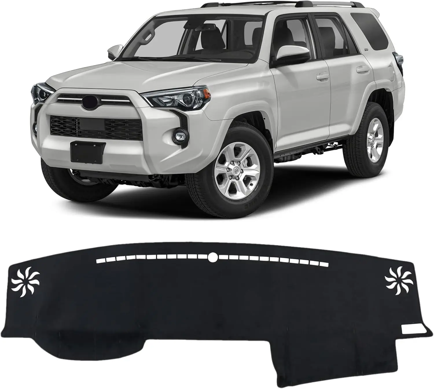 غطاء داش لسيارة تويوتا 4 رانر 2010-2024 وتويوتا تاكوما 2016-2023 ملحقات غطاء لوحة القيادة من الفلانيل غطاء داش حصيرة