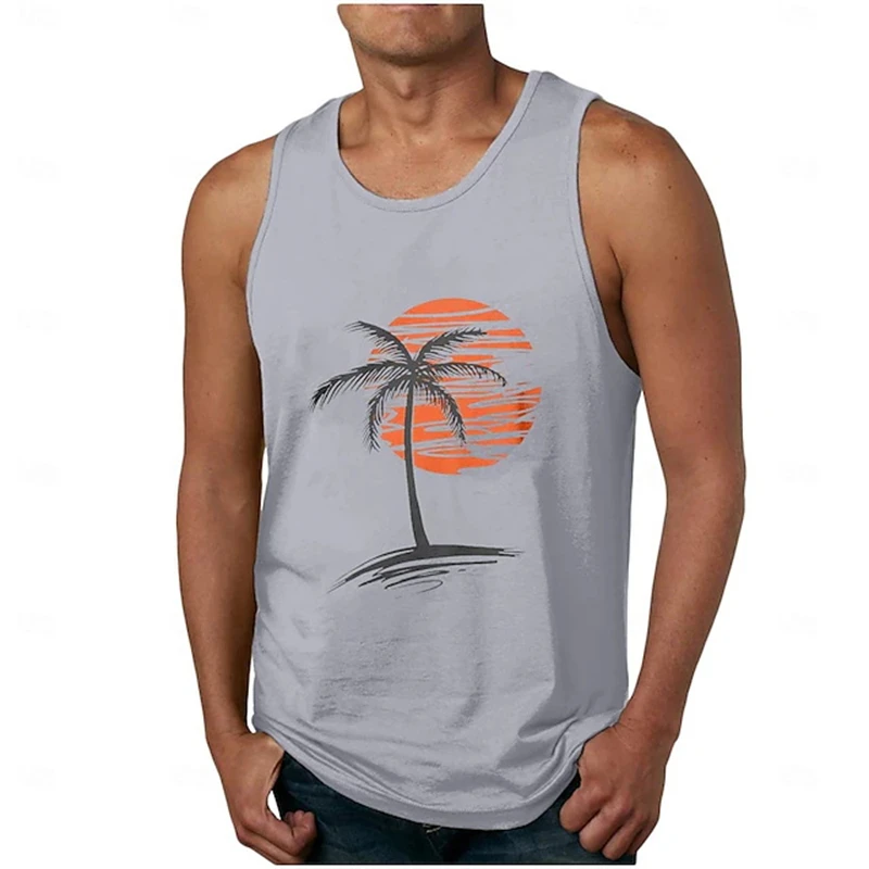 Men's Summer Sports Tank Tops 3D Print Setting Sun Graphic Casual Comfortable Sleeveless Vest Fashion Fitness Gym Men Tank Tops image 3