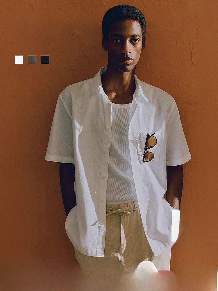 

Мужская повседневная одежда H&M, прямой крой, смесь волокон, артикул 234387, весенняя коллекция, лен-хлопок, для повседневного ношения