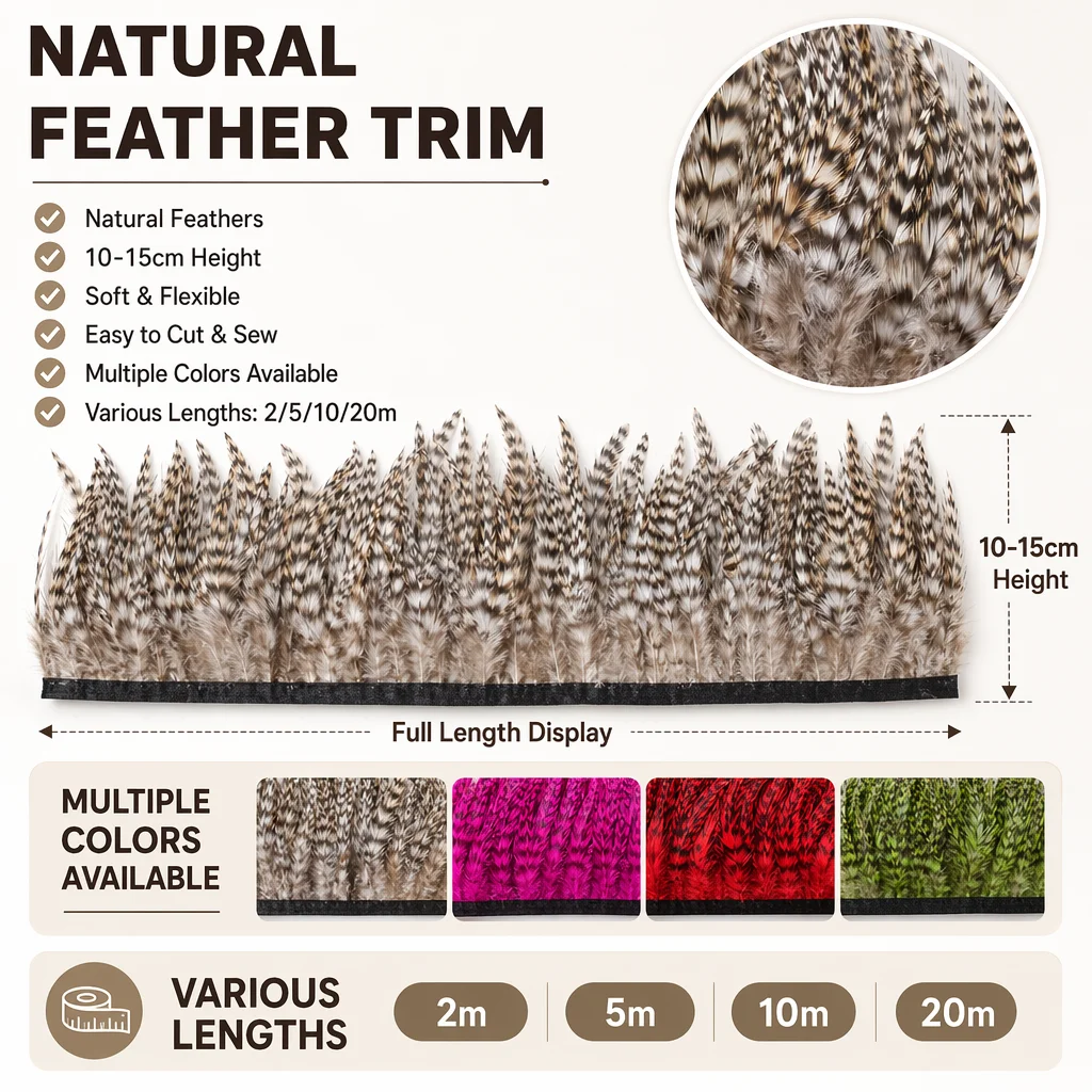 Ruban de plumes de faisan natu - Fringe Ribbon Sewing avis et prix