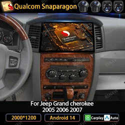 Android 14 Car Radio For JEEP Grand Cherokee 2005 2006 2007 AI Voice CarPlay Auto GPS NAVI Head Unit DSP Multimedia Video Player