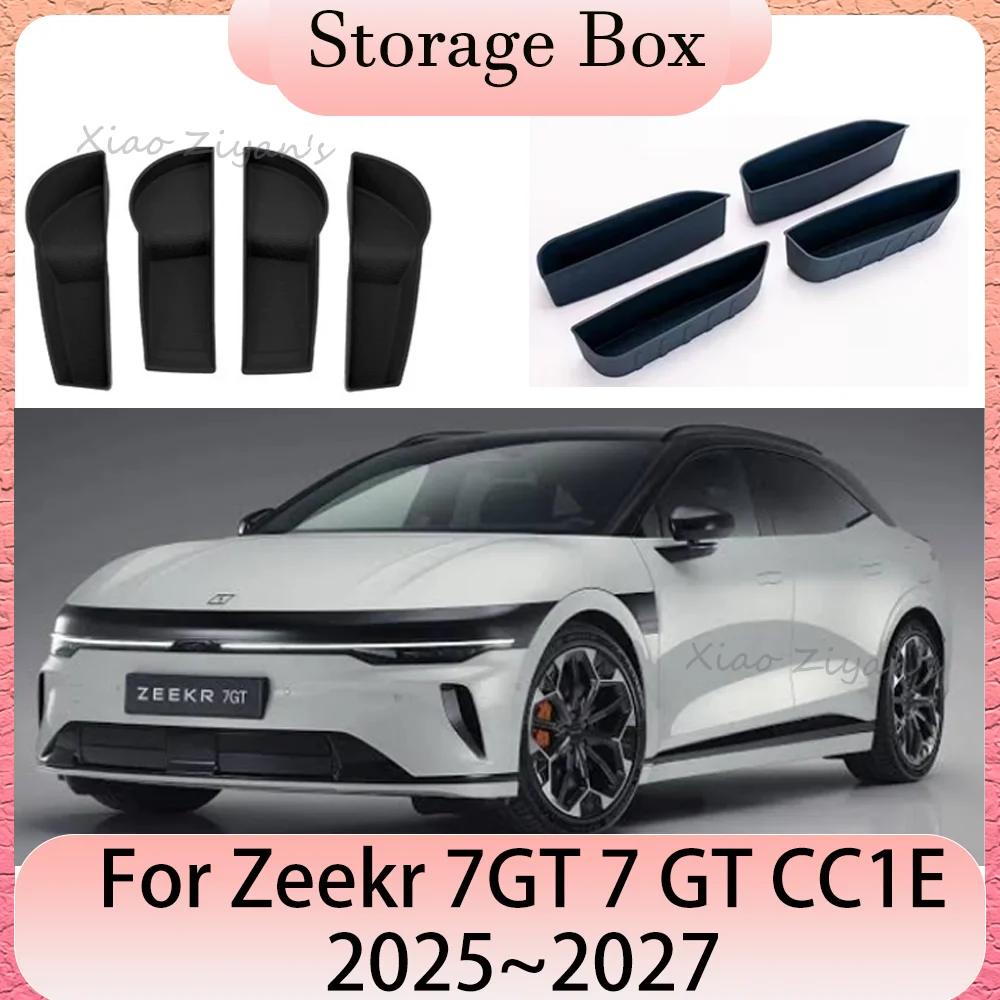 For Zeekr 7GT 7 GT CC1E 2025~2027 2026 LHD Car Door Storage Box Front And Rear Door Storage Waterproof Easy Interior Aaccessorie