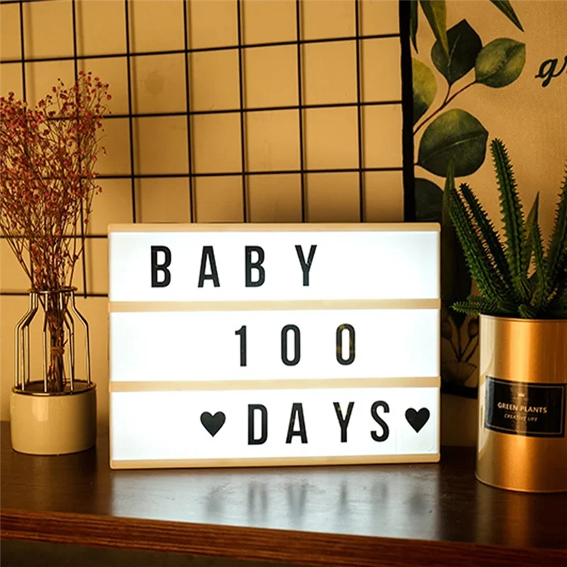 A44Z-Cinema Light Box Personalized Neon Signs, Warm White Leds Lightbox With Letters, Numbers, Symbols