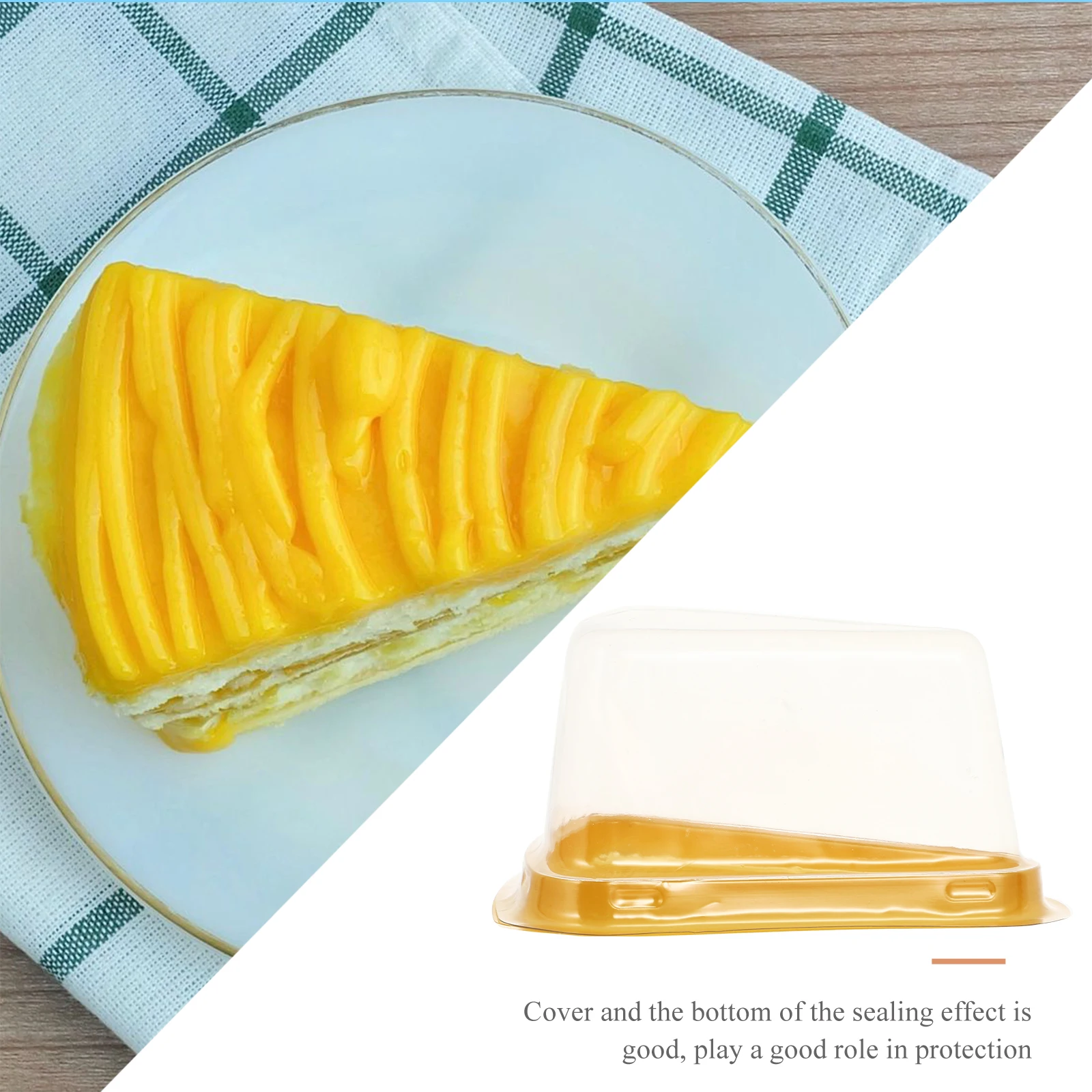 

100pcs Triangle Cake Boxes Transparent Dessert Containers Food Grade Pet Leakproof Cupcake Mousse Cheesecake Packaging Box For