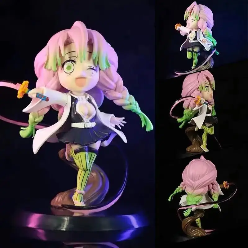 10cm Anime Kanroji Mitsuri Figures Kimetsu Yaiba Kawaii PVC Figure Action Toys Model Doll Kids Gift