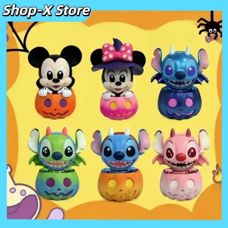 Halloween Mickey Mouse And Friend Pumpkin Version Halloween Limited Cosbi Blind Box Mini Figure Guess Christma Desktop Gift Toys