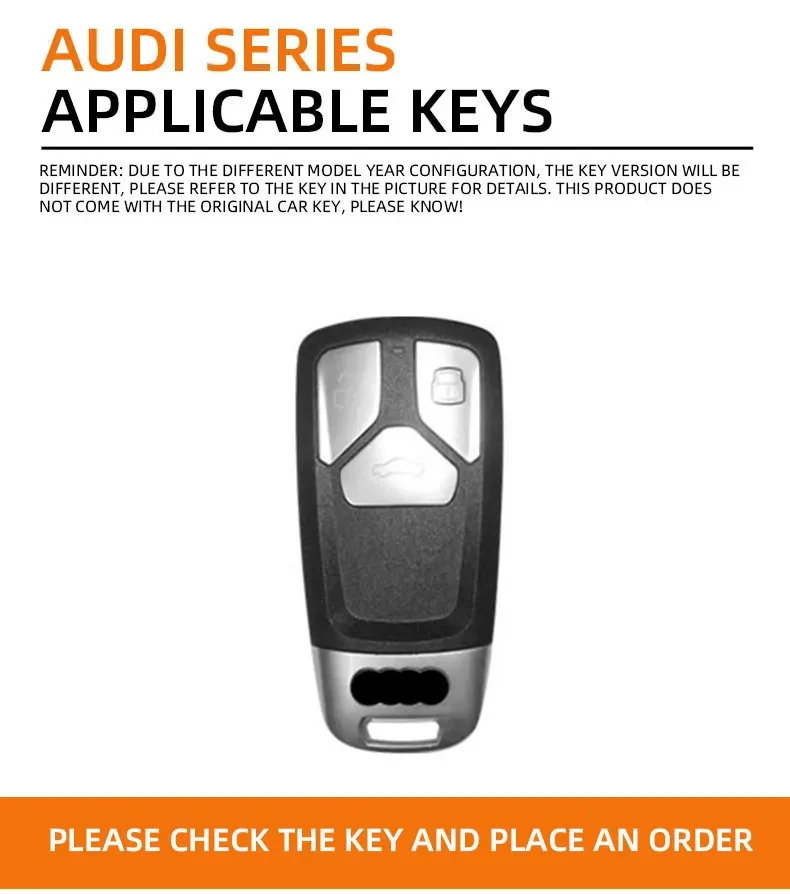 Alloy Car Key Protective Case, Adequado para Audi Q5, Controle Remoto, Customized Key Cover, Acessórios, 2018, 2019, 2020, 2021