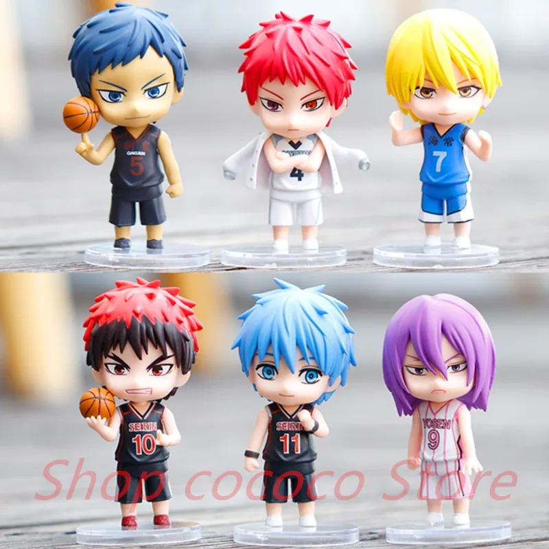 

6 Pcs Anime Kuroko's Basketball Action Figures Kuroko Tetsuya Kagami Taiga Statue PVC Model Basketball Team Collection Kid Toy