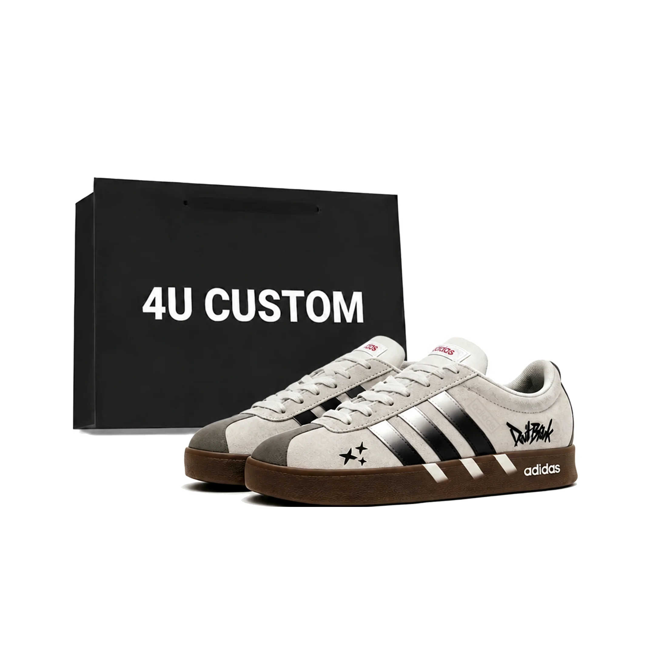 Adidas Neo VL Court 2.0 German Army Trainers Unisex Low Top Beige Brown JS3003(Team551-S-BOX)