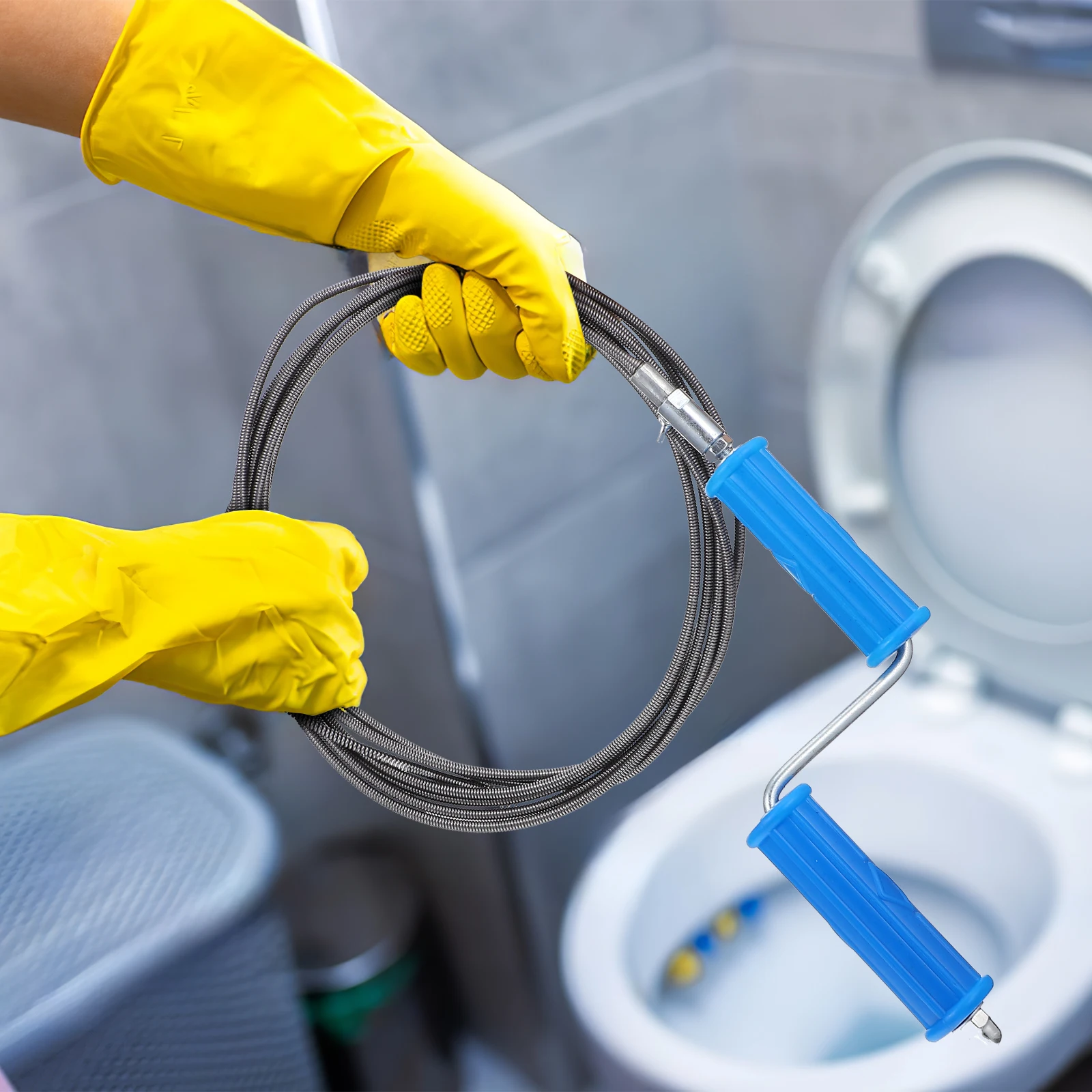 

6MM Steel Wire Drain Auger 5M Flexible Spring Plumber Tool Hair Removal Kitchen Dredging Sewer Unblocking Pipeline Cleaner