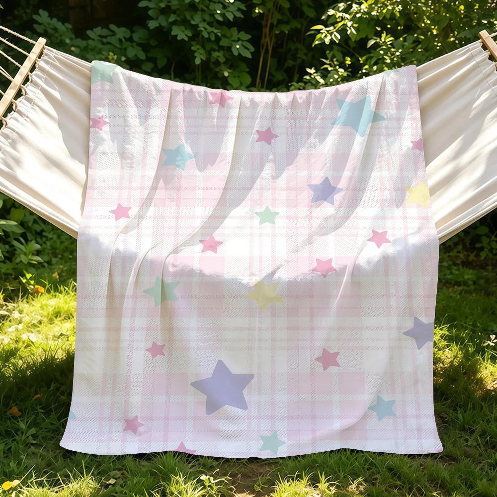 Pink & White Gingham Blanket Suitable For Sofas Beds Offices Cars Outdoor Travel An Ideal Gift For Friends Family
