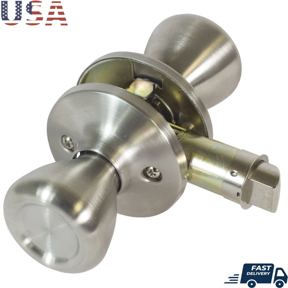 

Non-Locking Stainless Steel Knob Set RV Bathroom Bedroom Durable Construction Fits 1-1/8 to 1-1/2 Inch Thick Doors