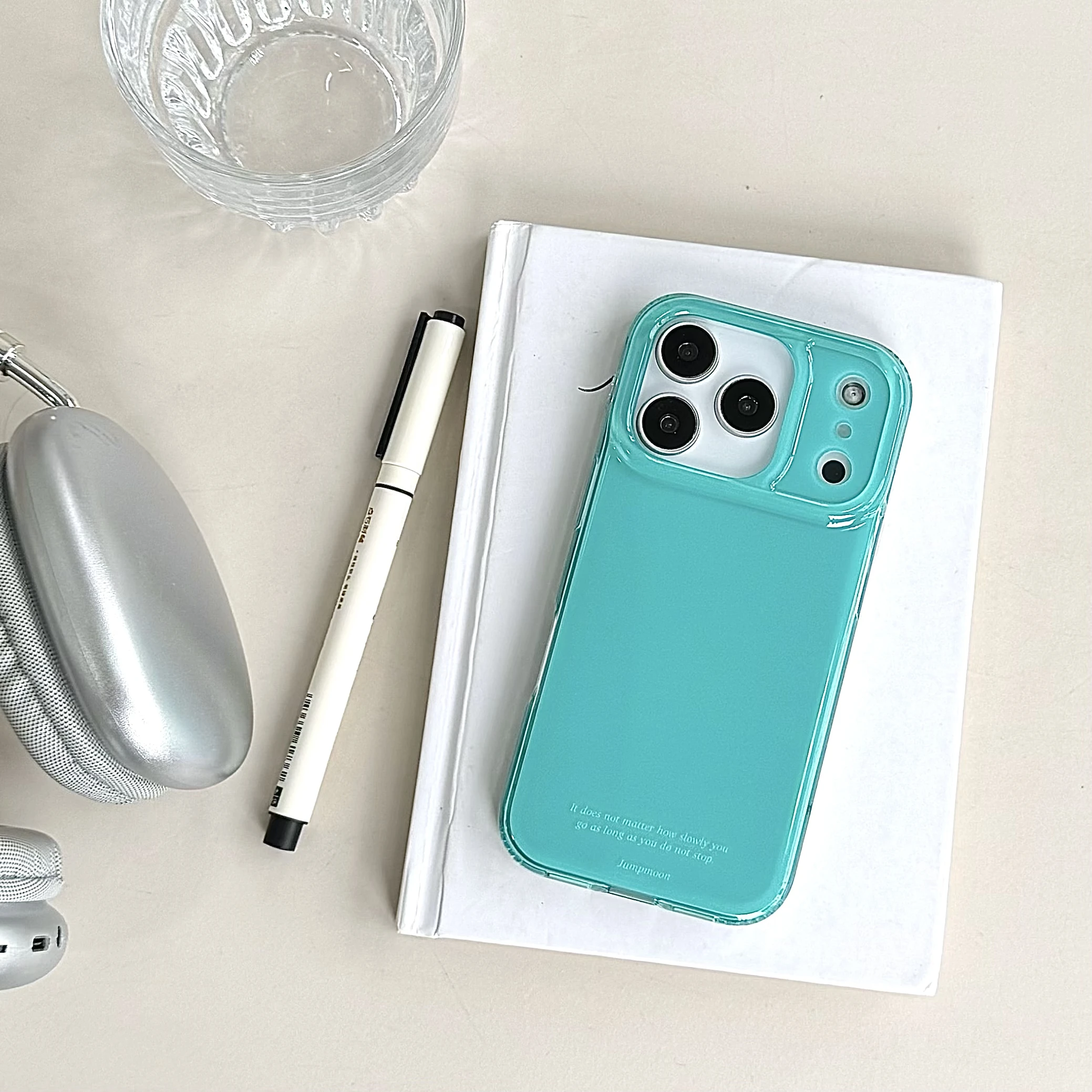 Ins – coque de téléphone minimaliste bleu massif, fond arrière pour iPhone 17 16 15 14 13 Pro Max