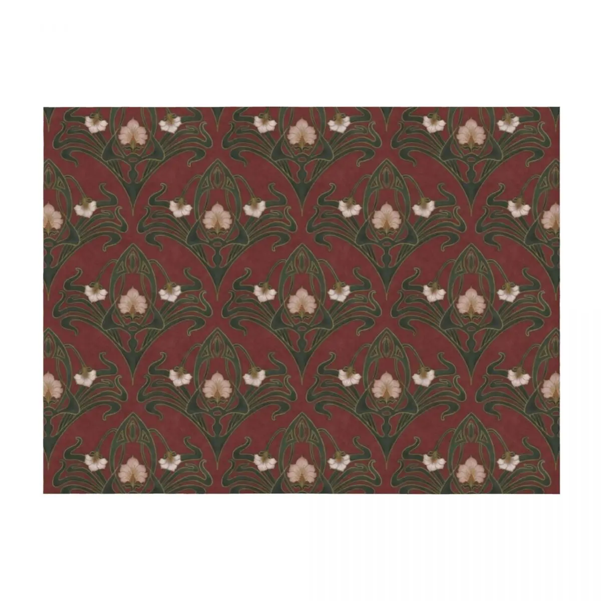 

Red Art Nouveau Wallpaper Throw Blanket Decorative Sofas Sleeping Bag For Baby decorative Blankets