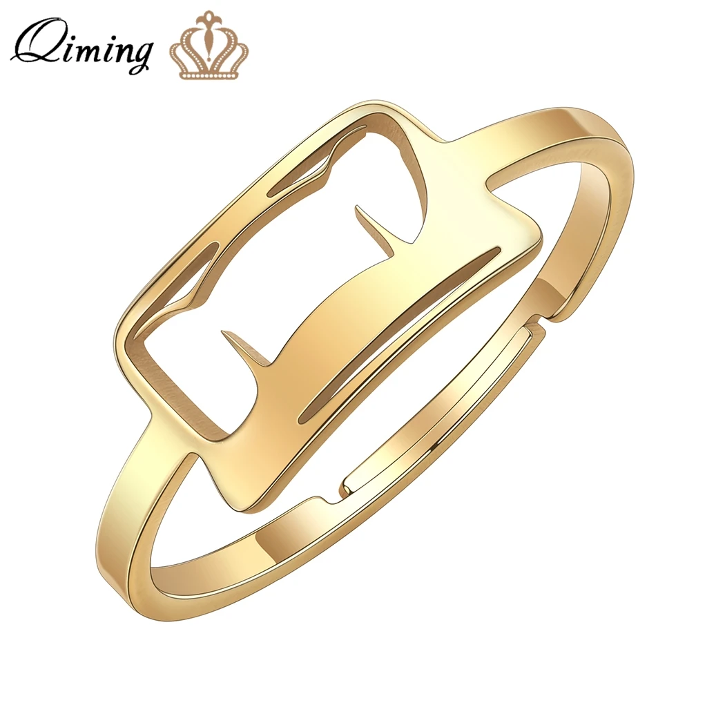 QIMING Women Handyman Mechanic Tools Stainless Steel Rings Hand Tool Svg For Cricut Open Ring Gift