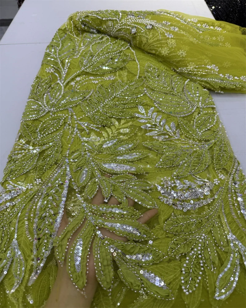 عالية الجودة الأفريقي النيجيري أنيقة ثلاثية الأبعاد قماش مطرز الفرنسية تول أقمشة الدانتيل مع الترتر لحفل الزفاف