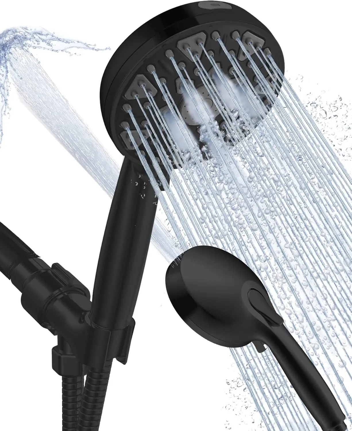 

High Pressure Shower Head with Handheld 7 Modes, Built-in Power Wash for Tub, Tile & Pets, 5" High Flow Handheld Shower with