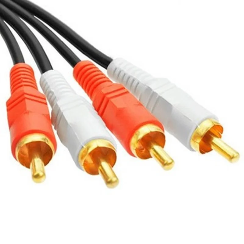 2 RCA ตัวผู้2 RCA ตัวผู้ Kabel Audio Video RCA Audio Splitter เคเบิลสำหรับ DVD เสียงทีวีกล่อง Louder 1.5M