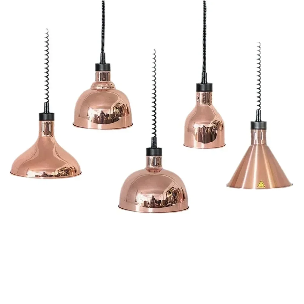 Adjustable Food Warming Lamp Kitchen Telescopic Lifting Chandelier Buffet Warming Lamp Hanging Heat Lamp For Fries Fried Kitchen