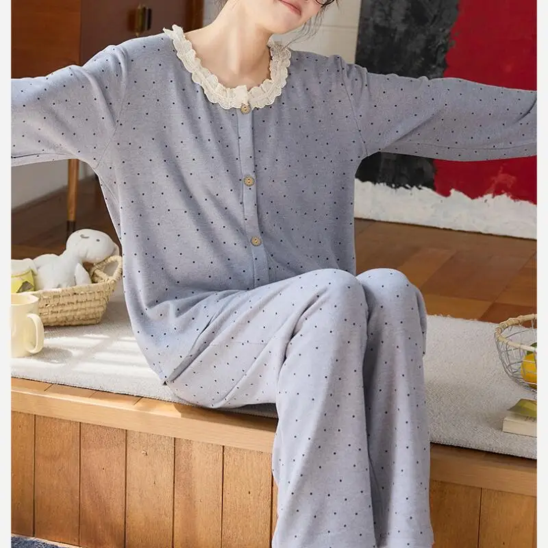 

Женская одежда, пижамы, зимние сохраняющие тепло, брюки с длинными рукавами, удобные модные изысканные вентилируемые брюки для отдыха дома и улицы