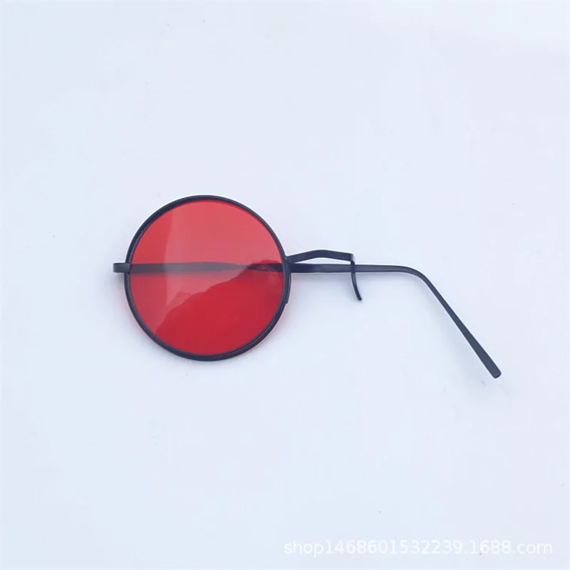 Anime Alastor Cosplay Glasses Unisex Red Monocular Eyeglass Retro Flat Mirror Eyewear Halloween Carnival Fashion Accessories