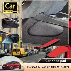 For SEAT Ibiza 6F KJ1 MK5 5th 2018~2024 2019 Car Leg Knee Pad PU Lether Center Control Rest Cushions Thigh Support Cushion Auto