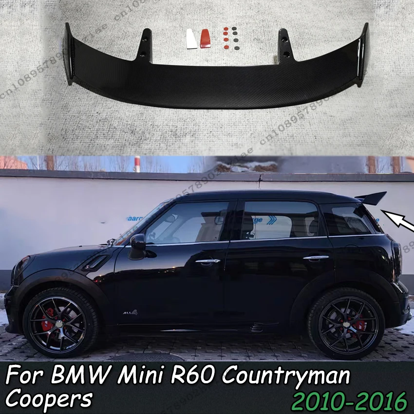 Ala superior de tapa de maletero de estilo deportivo mejorado para BMW Mini R60 Countryman Coopers 2010-2016 ABS Kit de cuerpo de afinación de alerón de techo trasero