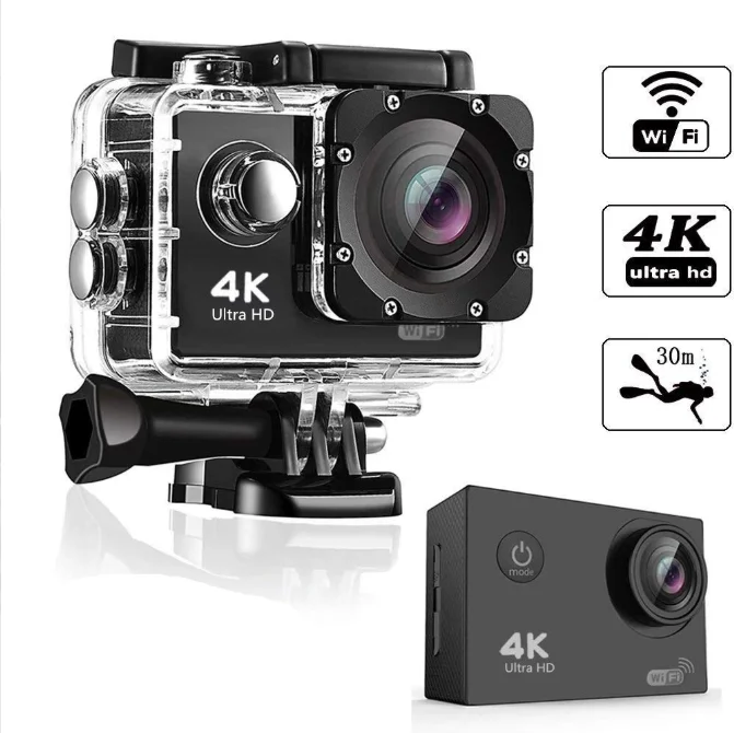 New Mini Smart High-definition Outdoor Waterproof Action Camera with Wireless Wifi and 4K Action DV Remote Control +USB