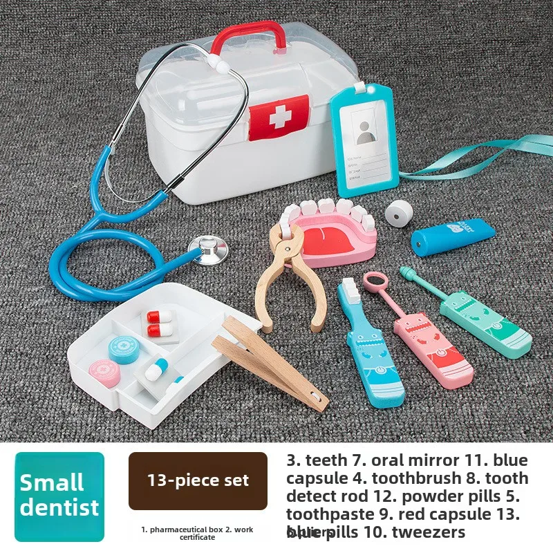 Jouets de maison de jeu de médecin en bois pour enfants, boîte à médicaments, éducation de la petite enfance