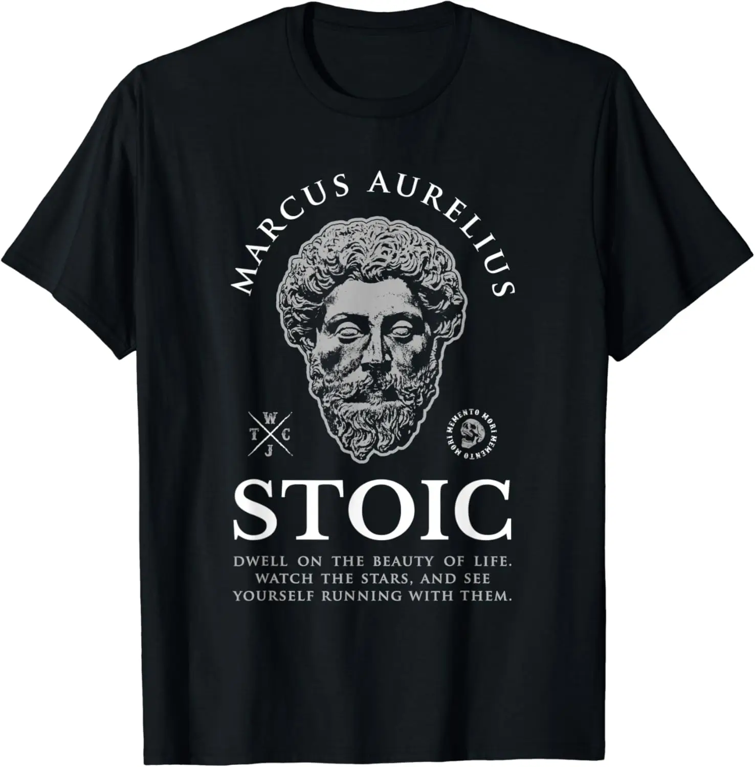 Marcus Aurelius Quote “Watch the Stars” Stoicism T-Shirt Simple Style Tops