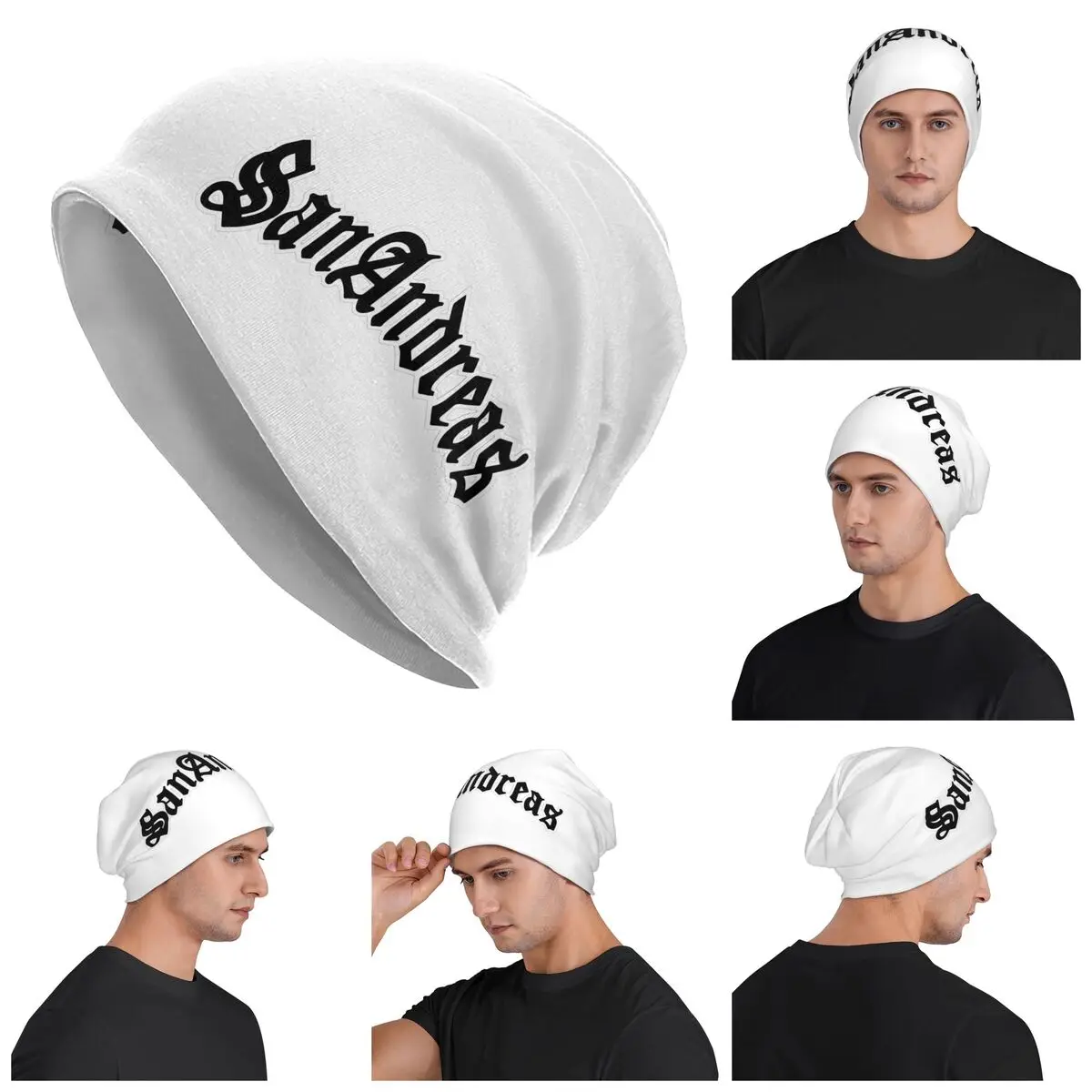 Sherm Head GTA San Andreas Logo قبعة محبوكة دافئة قبعة بونيه الموضة الخريف الشتاء في الهواء الطلق قبعات حريمي للجنسين الكبار