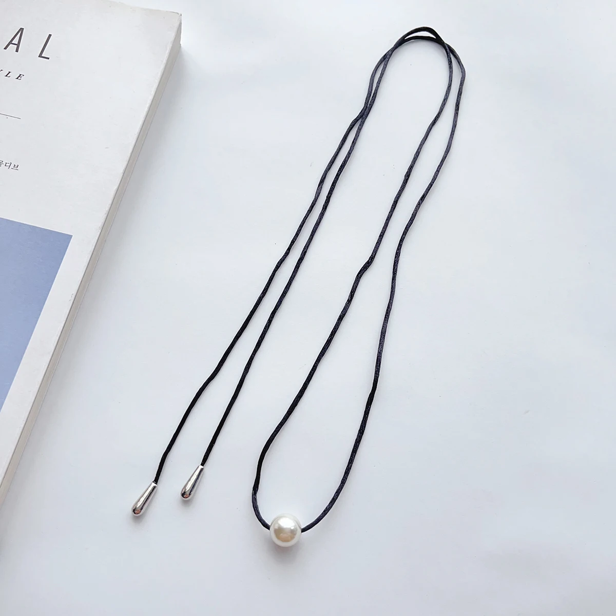 ins style collarbone chain choker neck strap Choker Everything tie string artificial pearl long necklace women\'s accessories