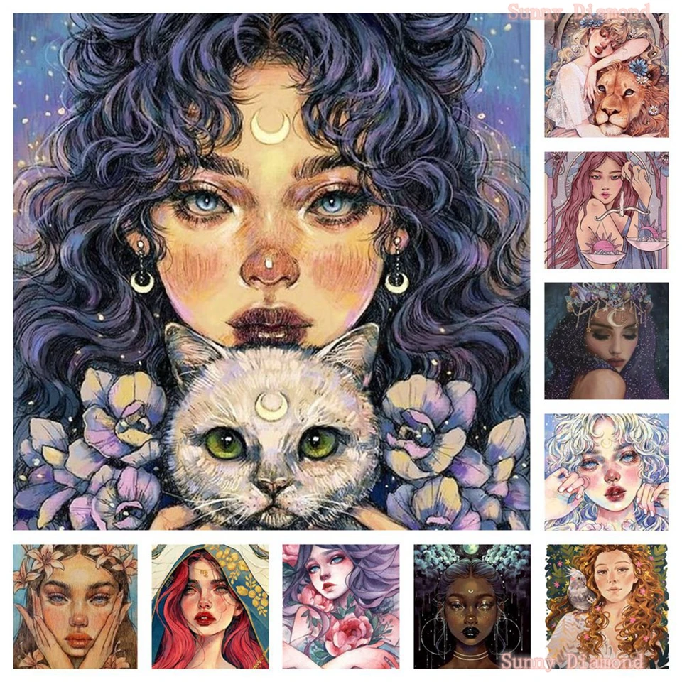 

Magician Moon Goddess Diamond Art Painting Puzzle Full Drill Diy 5D Embroidery Mosaic Cross Stitch Kit Home Decor Christmas Gift