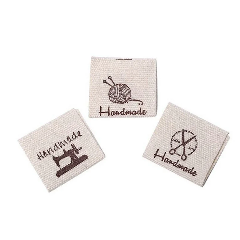

【Limited-Stock!】300Pcs Handmade Sew-On Woven Cloth Labels Sewing Crafting Fabric Tags For Clothes Hats Shoes Sewing Crafts
