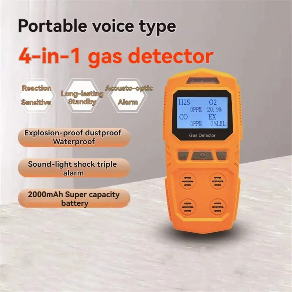 a94z]-4-in-1-gas-detector-combustible-and-hazardous-gas-meter-portable-handheld-o2-co-h2s-analyzer