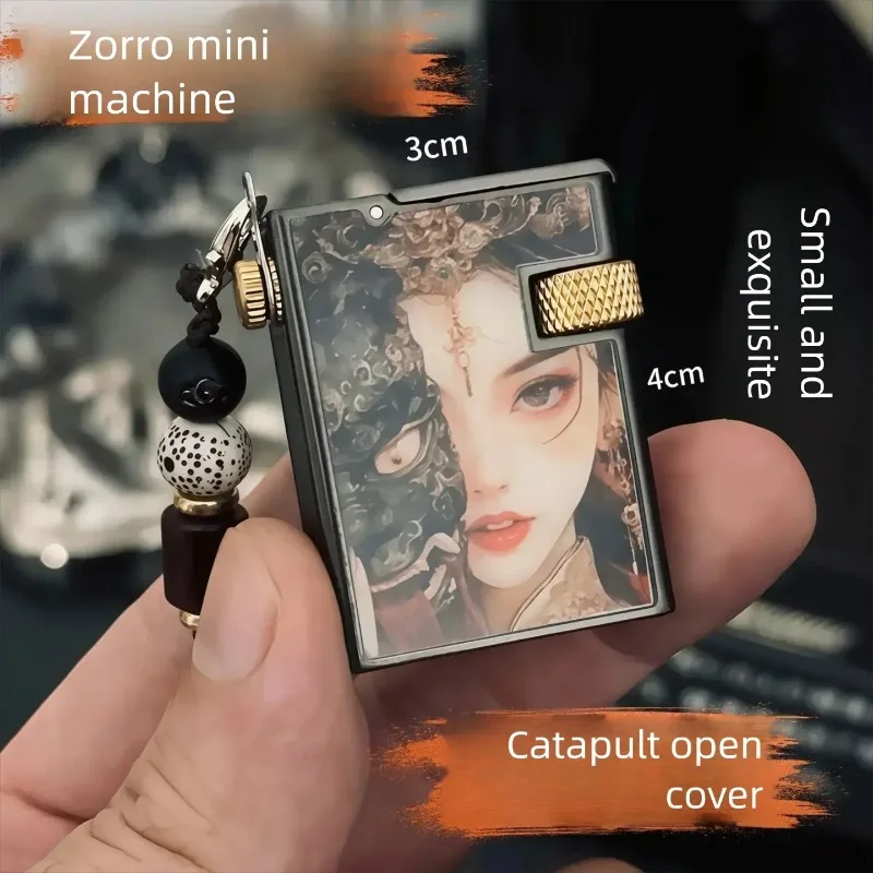 ZORRO's New Small Square Brick Side Pulley Kerosenes Lighter Push-open Cover Mini Exquisite High-looking Women's Holiday Gift