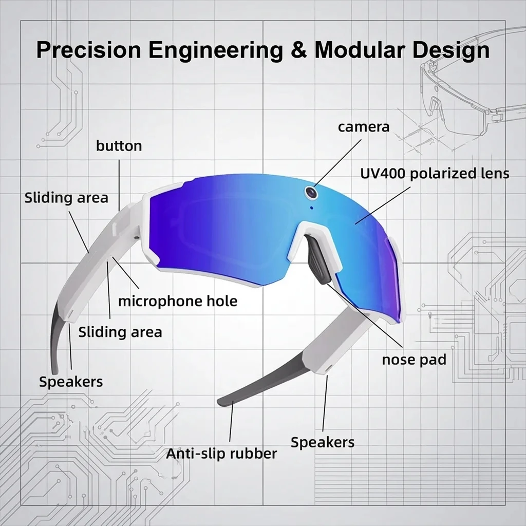 2026 SNT Smart Cycling Glasses with Camera 8MP Polarized Lenses ChatGPT Video Recording Sports Glasses AI Translation