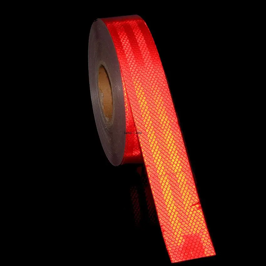 5cmx5m Car Stickers Red PET Self-Adhesive Reflective Tapes Waterproof Bike Trailer Reflect Decal Motorcycle Reflector For Things