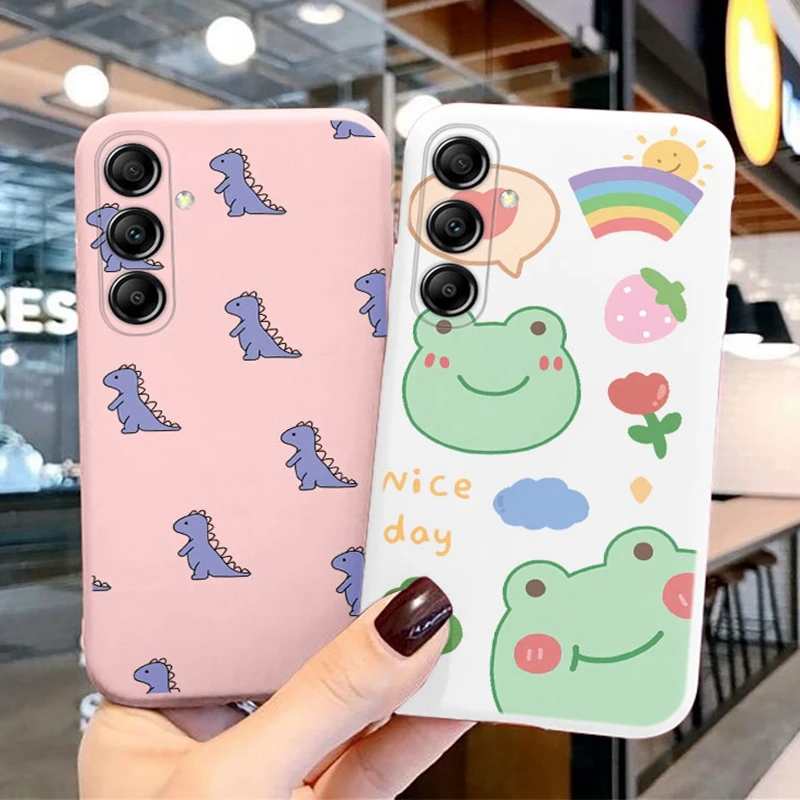Frosch Dinosaurier Blume Liebe Marmor Handy hülle für Samsung Galaxy M15 M35 M55 C55 F55 F15 5G Silikon stoß feste Schutzhülle