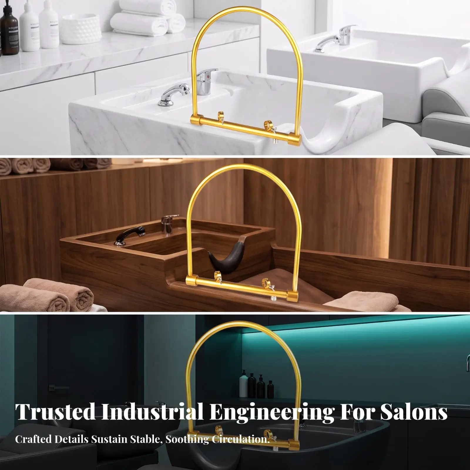Compact Hair Washing Tube for Shampoo Basin Sink Rinse Accessory Adjustable Bracket Mount for Salon Wash Station Kit