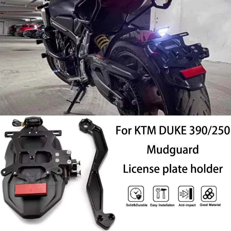 

MTKRACING For KTM DUKE 390 DUKE 250 2017-2024 Motorcycle rear mudguard license plate holder accessories