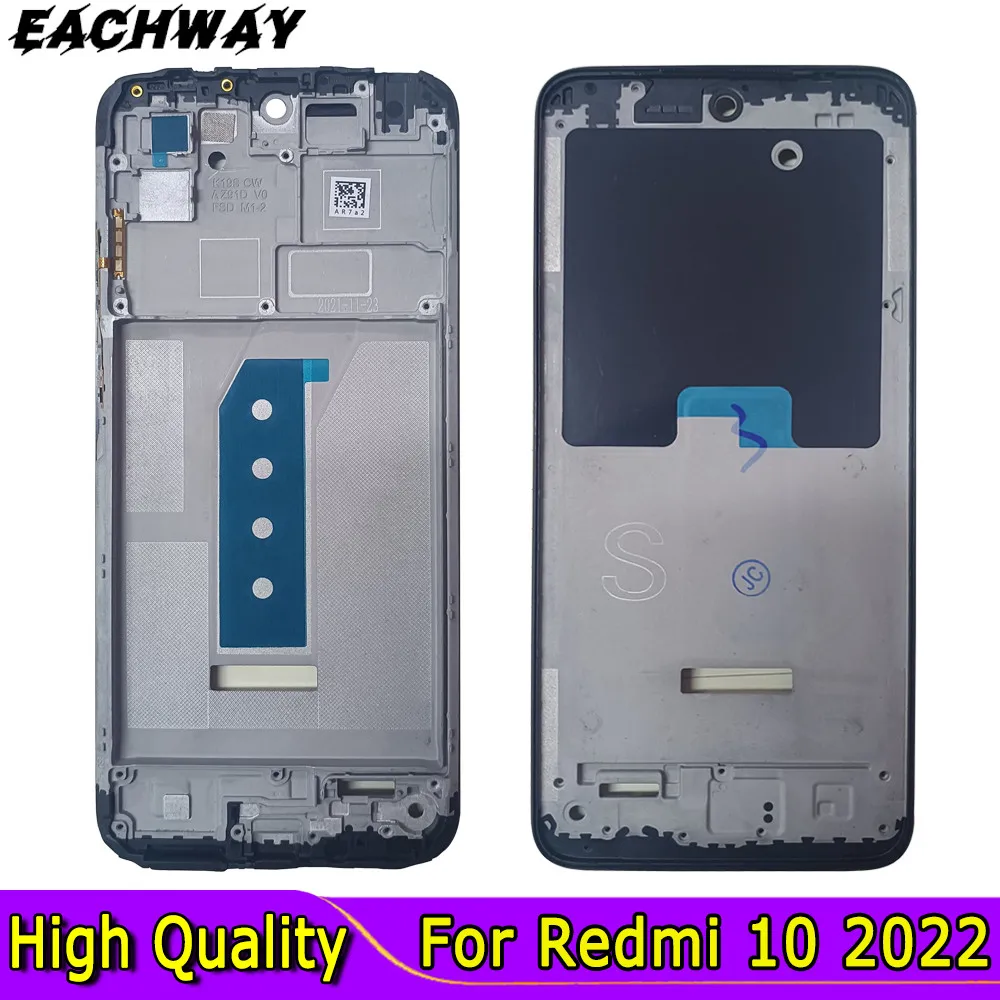 

6.5" For Xiaomi Redmi 10 2022 Middle Frame Front LCD Bezel Back Housing Case Replacement Parts For Redmi 10 Prime 2022 LCD Frame