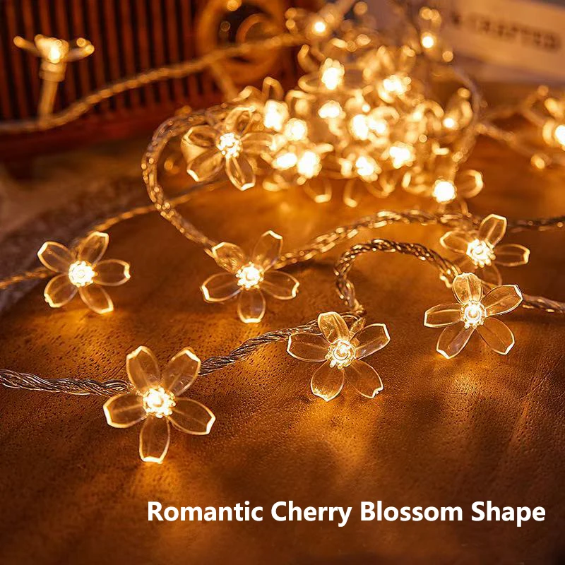 سلسلة أضواء ندفة الثلج - زينة عيد الميلاد LED مع تصميم رومانسي، تعمل بالبطارية، خالية من المكونات، مثالية لعيد الميلاد