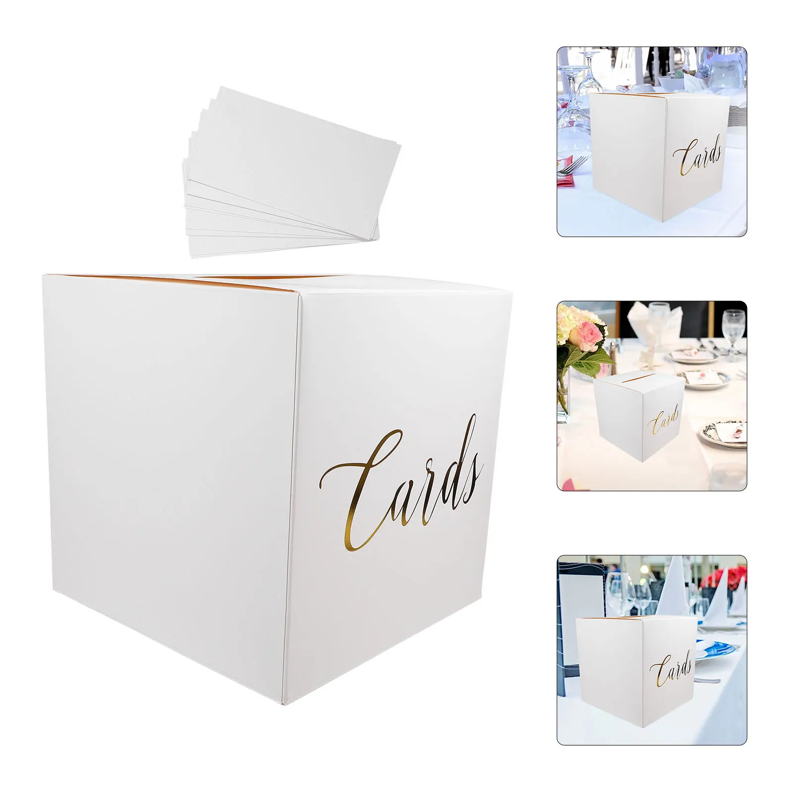 

1Set Wedding Card Box Thick Paper Money Box Wedding Decor Rustic Keepsake Gift Card Holder for Reception Anniversary Party