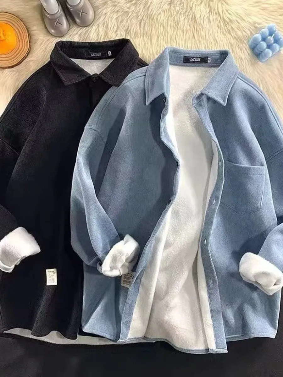 

Мужская осенне-зимняя вельветовая куртка с длинным рукавом, утепленная, повседневная, теплая, на флисовой подкладке, для прогулок