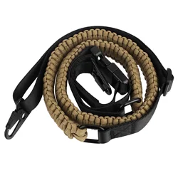 New Shoulder Strap Paracord Tactical 2 Point Sling with Quick Release Metal Hooks Adjustable Hunting Belt